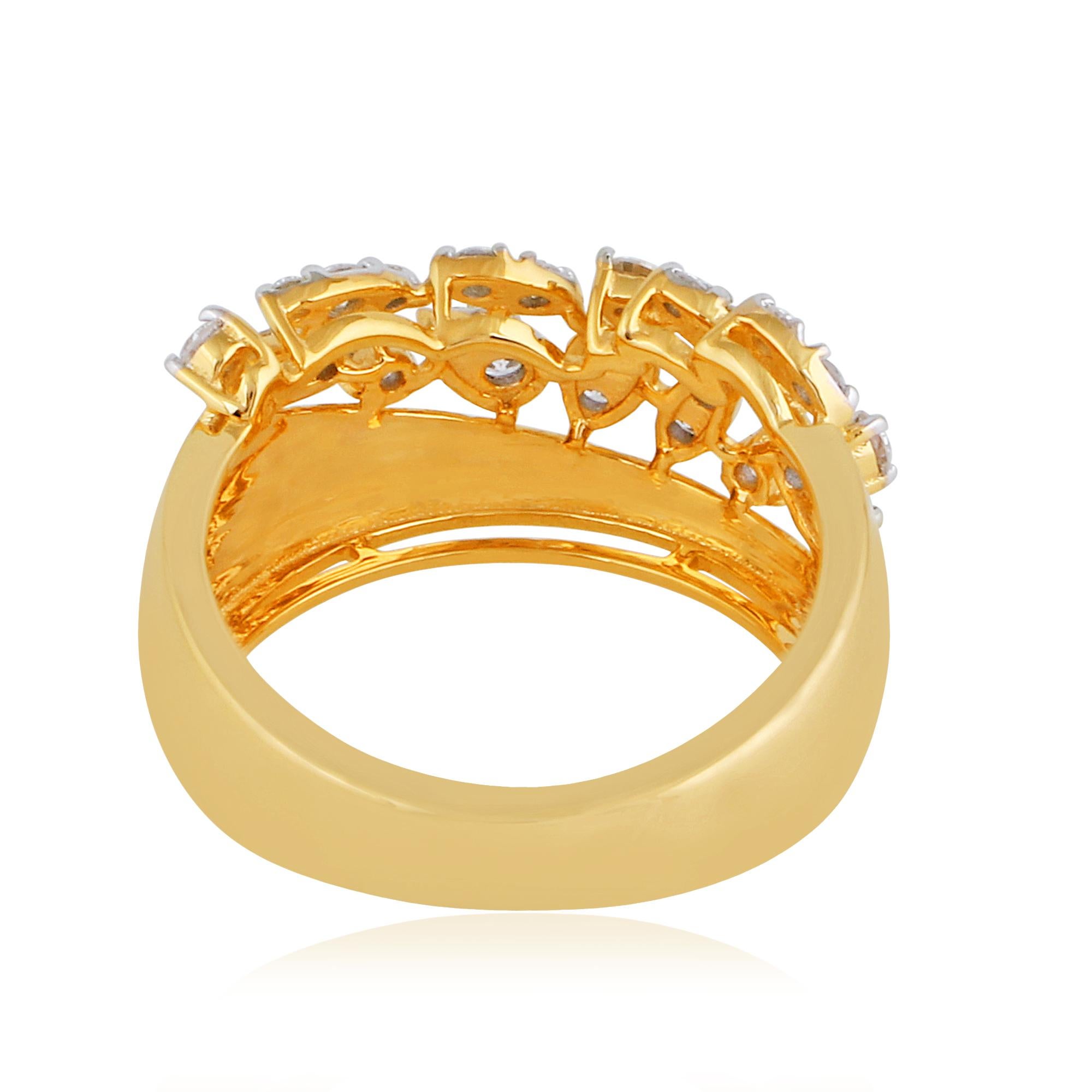 in vendita:  0,50 Carati SI Chiarezza HI Colore Anello a cupola di diamanti in oro giallo 18k 4