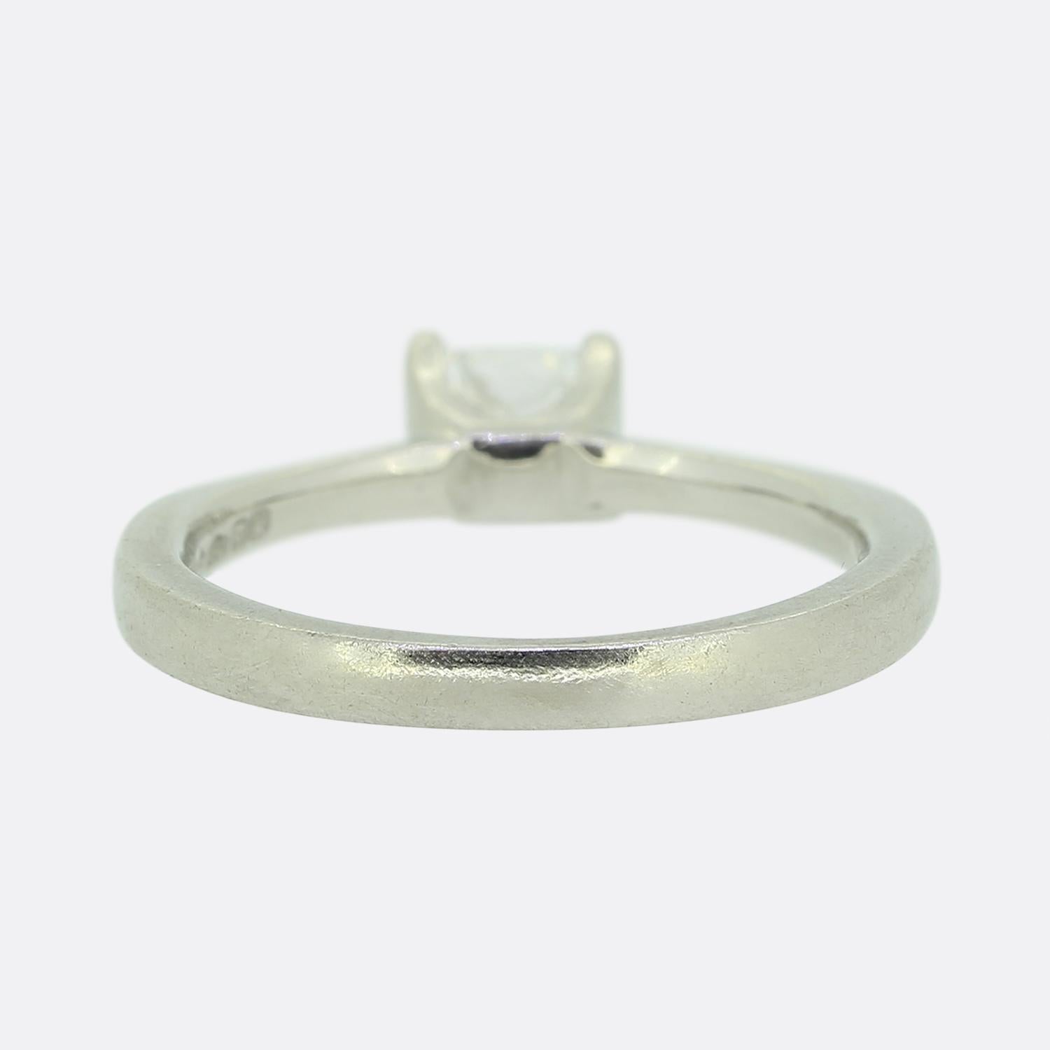 Women's 0.50 Carat Square Modified Brilliant Cut Diamond Engagement Ring For Sale