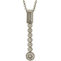 0.50 Carat Tiffany & Co. Platinum Diamond Drop Necklace