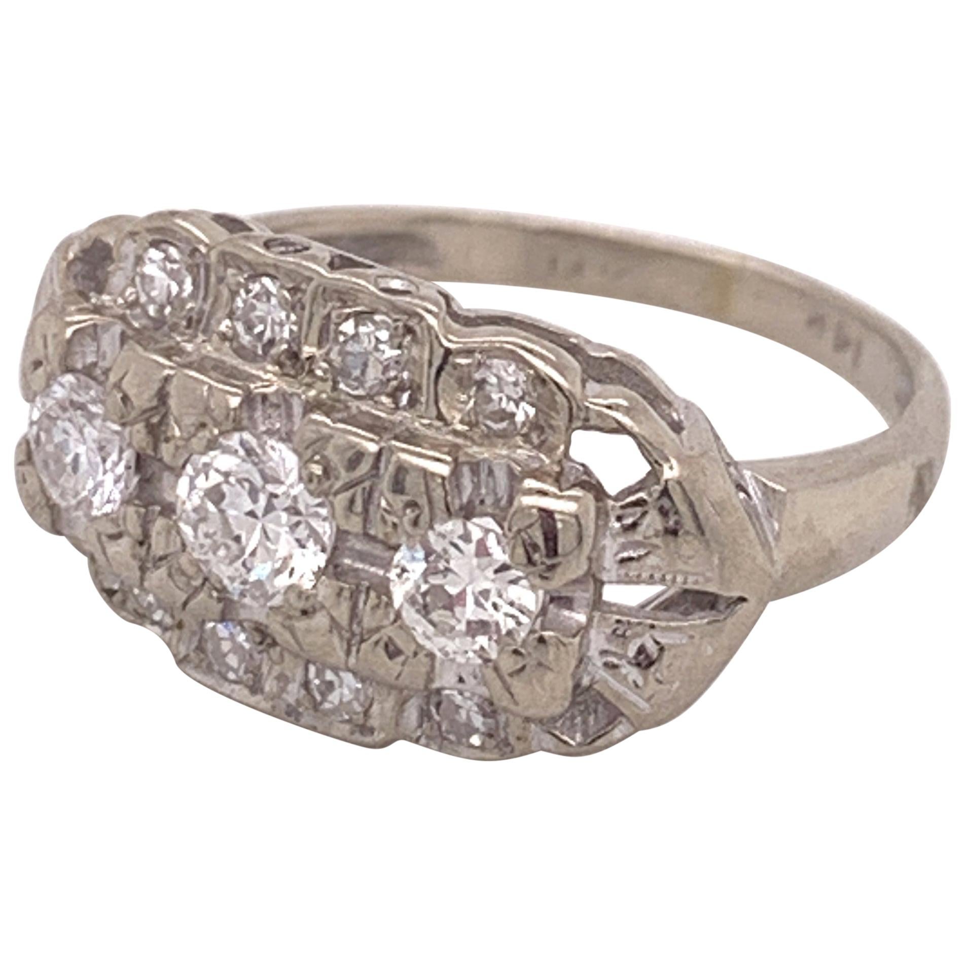 Engagement Ring Luxury Victorian Ring Antique 14k White Gold 3 Ct White Diamond 