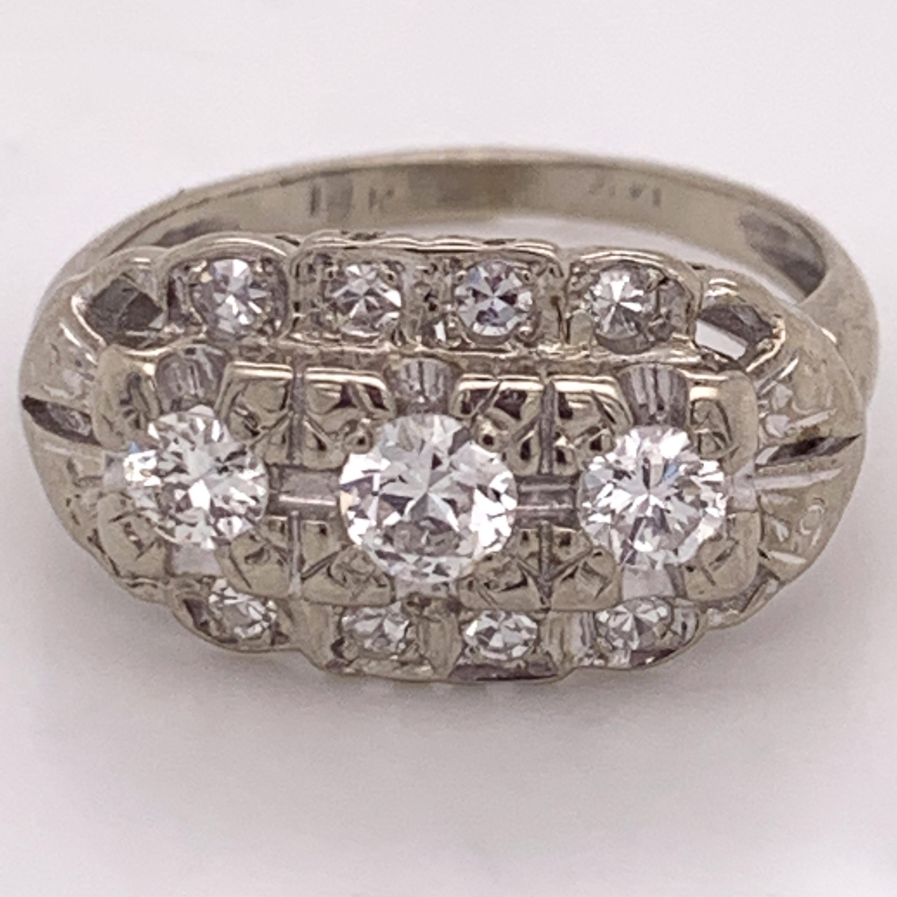 vintage 3 stone diamond ring