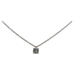 Used 0.50 Carat VS G Color Stud Pendant White Gold Necklace