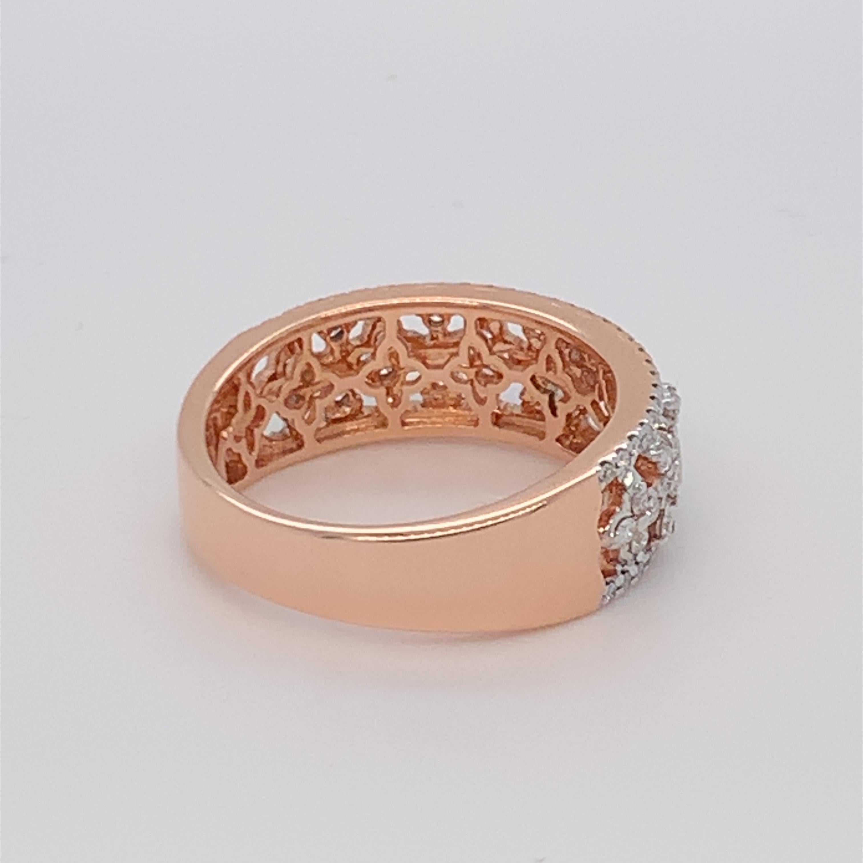0.50 Carat White Diamond Band in 14k Rose Gold For Sale 7
