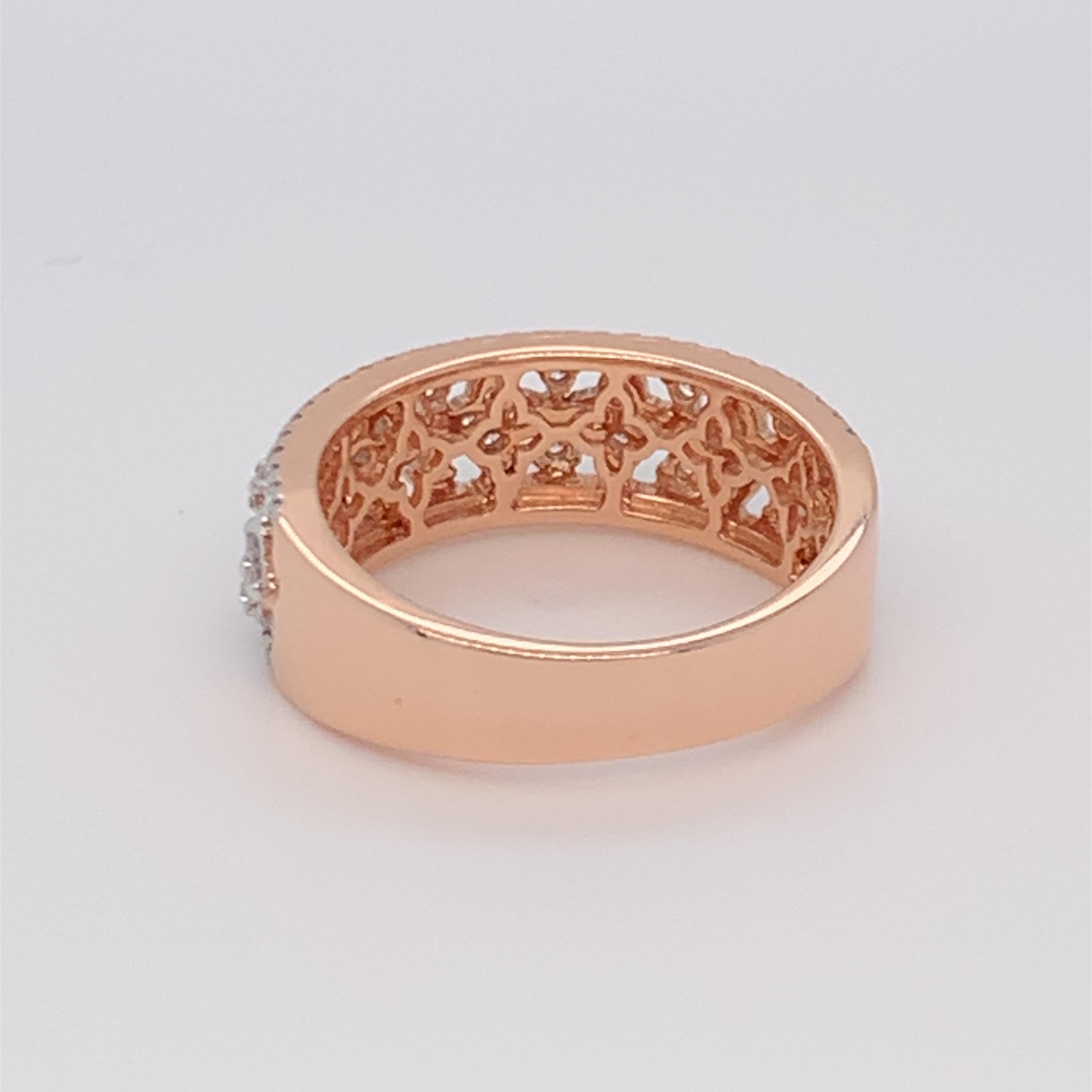 0.50 Carat White Diamond Band in 14k Rose Gold For Sale 2