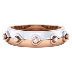 0.50 Carats F/VS1 Round Brilliant Diamonds Heart Band Ring in 14K Two-Tone Gold