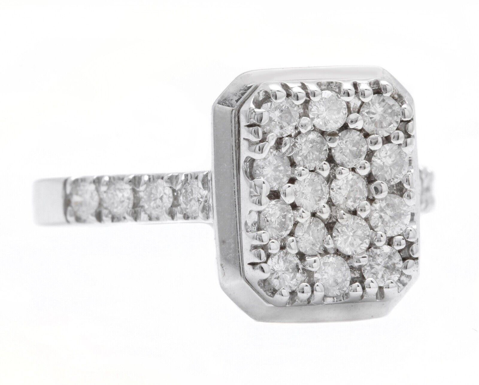 0.50 Carats Natural Diamond 14K Solid White Gold Ring

Suggested Replacement Value: $4,500.00

Stamped: (14K)

Total Natural Round Cut Diamonds Weight: Approx. 0.50 Carats (color G-H / Clarity SI)

Top of the ring measures: Approx. 12.20 x