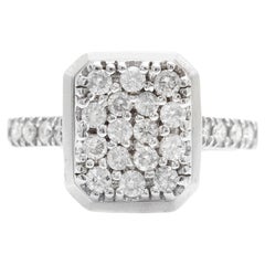 0.50 Carats Natural Diamond 14K Solid White Gold Ring