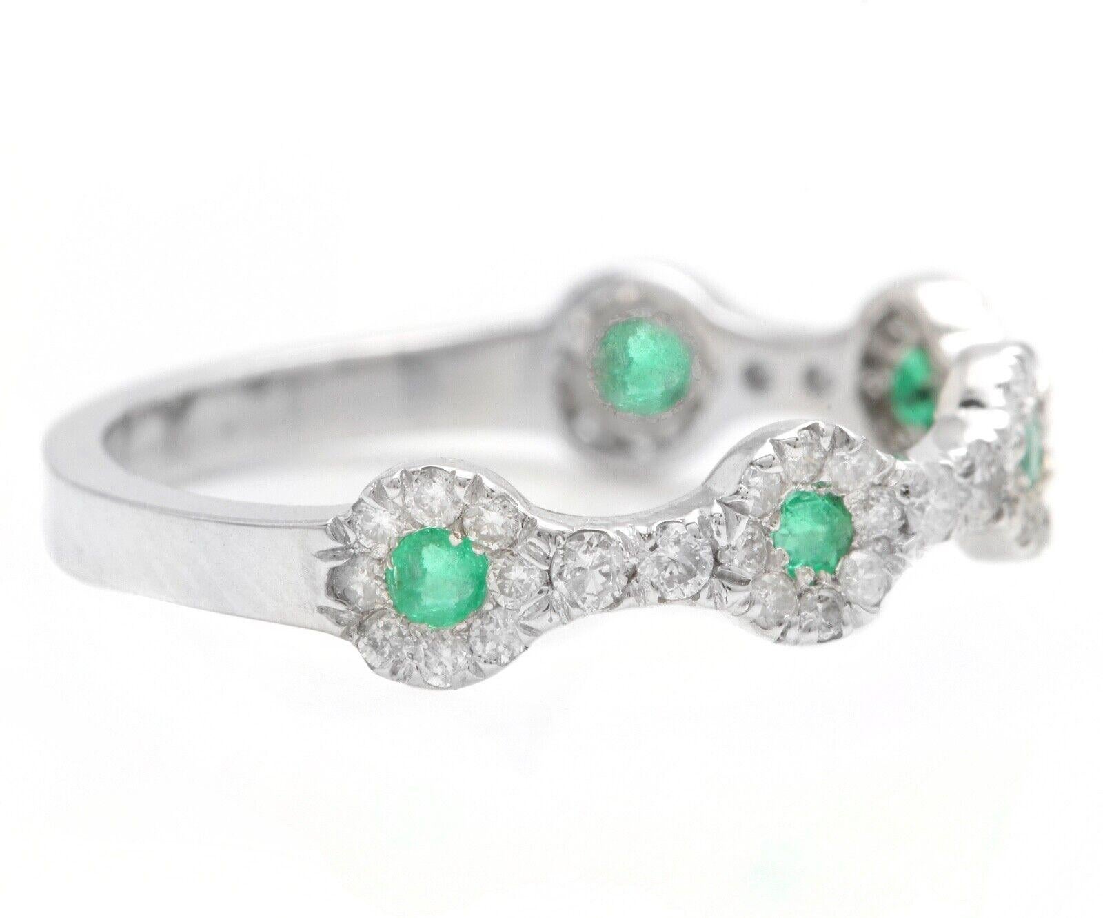 0.50 Carats Natural Emerald and Diamond 14K Solid White Gold Band Ring

Suggested Replacement Value: $3,000.00

Total Natural Green Emerald Weight is: Approx. 0.15 Carats 

Natural Round Diamonds Weight: Approx. 0.35 Carats (color G-H / Clarity