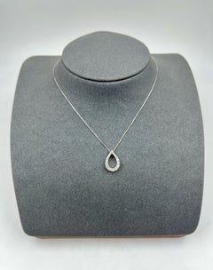 10k White Gold Teardrop Diamond Pendant Necklace – 0.50 ct
