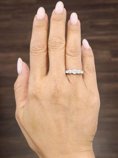 0.50 ct Half Bezel-Set Diamond Ring set in 14k White Gold