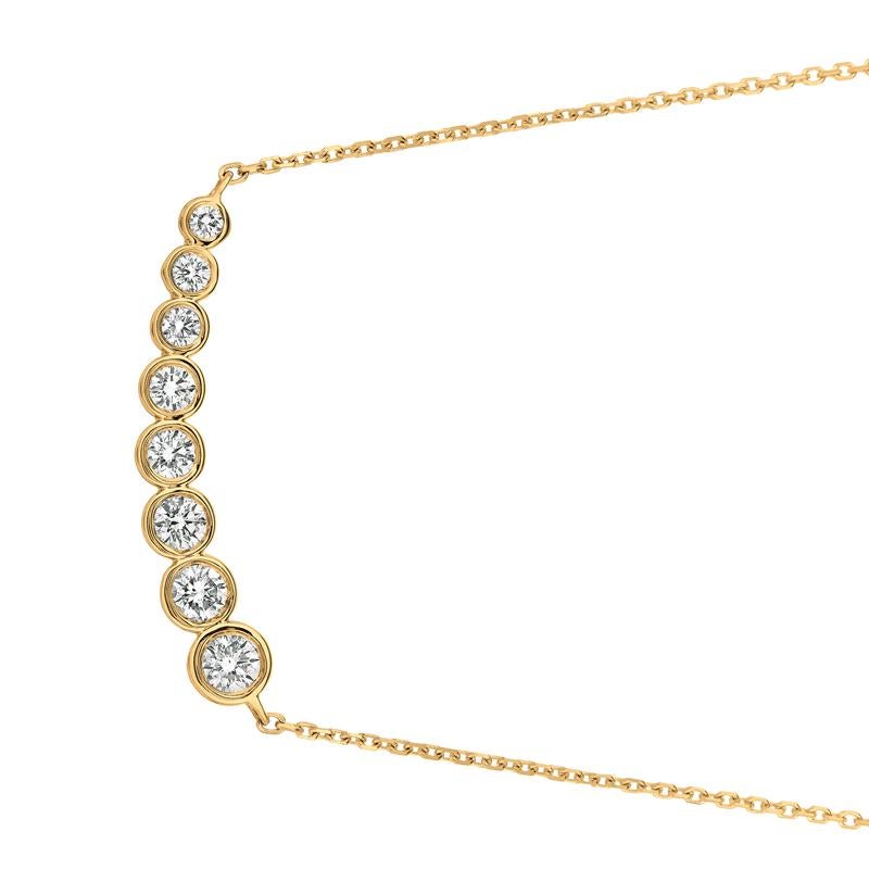 0.50 Carat Natural Diamond Bezel Necklace 14K Yellow Gold G SI 18 inches chain

100% Natural Diamonds, Not Enhanced in any way Round Cut Diamond Necklace
0.50CT
G-H
SI
1/4 inch in height, 1 1/8 inch in width
14K Yellow Gold, Bezel style, 2.9 grams
8