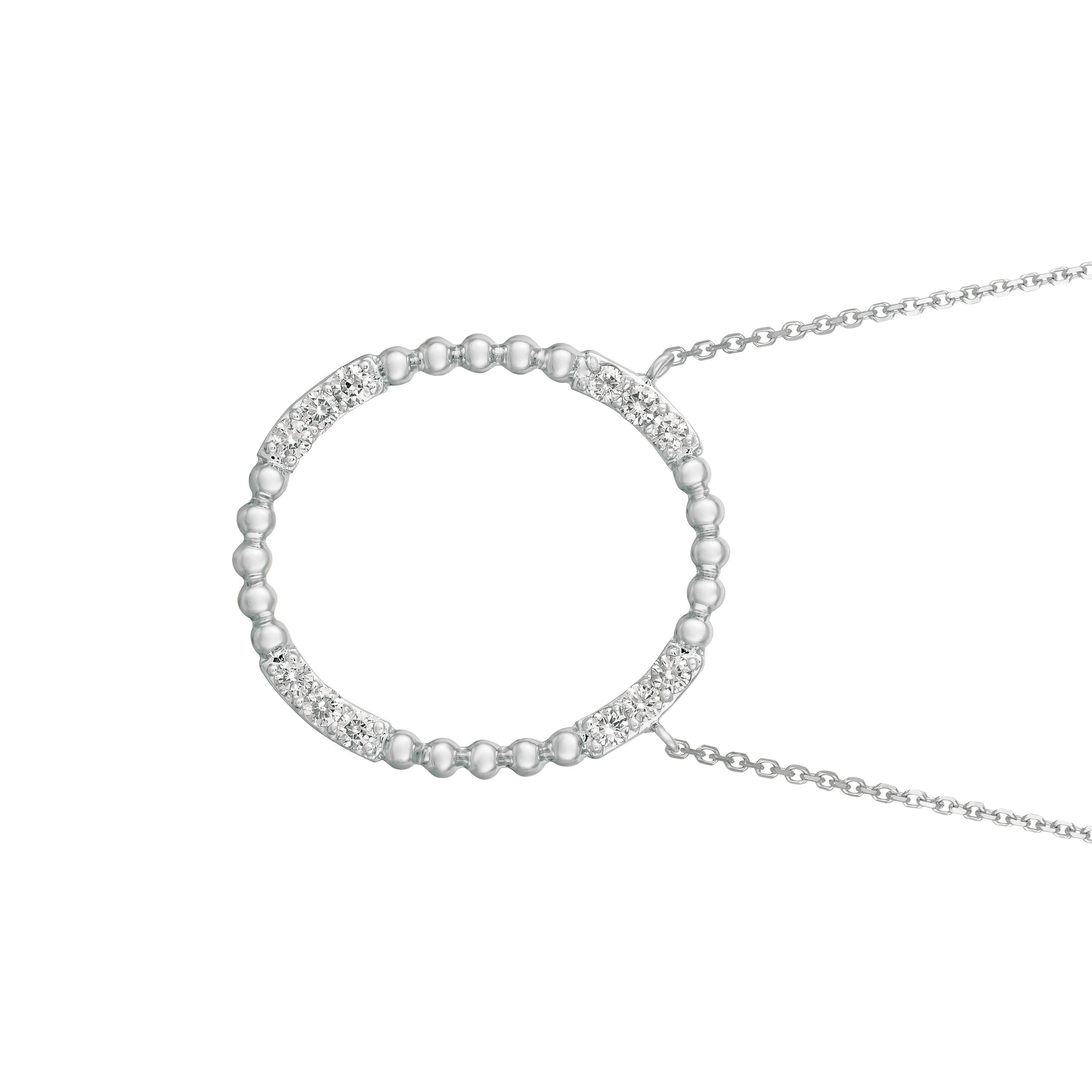 0.50 Carat Natural Diamond Circle Necklace 14K White Gold G SI 18 inches chain

100% Natural Diamonds, Not Enhanced in any way Round Cut Diamond Necklace
0.50CT
G-H
SI
14K White Gold, Pave style , 4.3 grams
1 1/8 inch in height, 1 inch in width
12