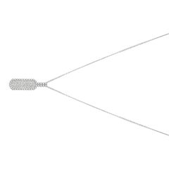 0.50 Carat Natural Diamond Dog Tag Necklace 14 Karat White Gold G SI