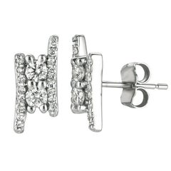 0.50 Ct Natural Diamond Fashion Earrings G SI 14K White Gold