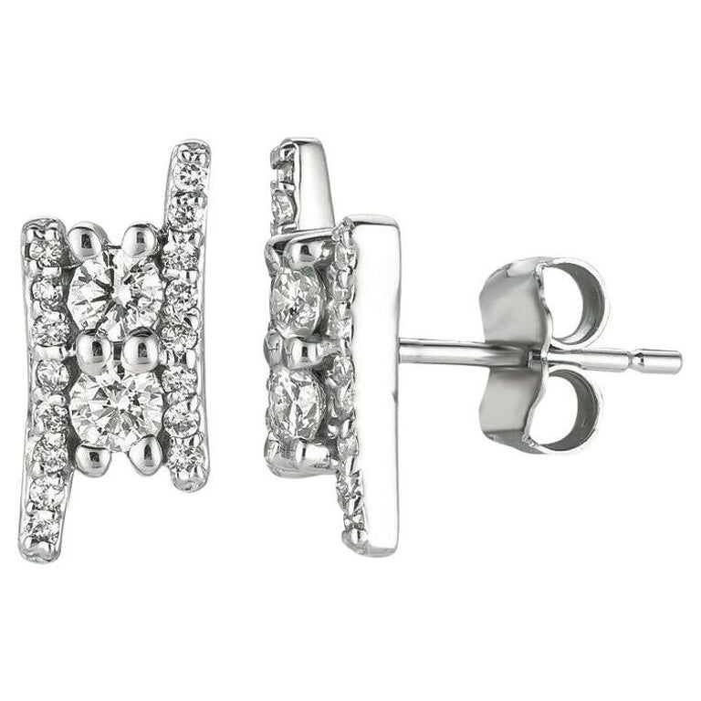 0,50 Karat natürlicher Diamant Mode-Ohrringe G SI 14K Weißgold