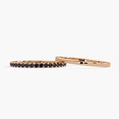 0.50 CTW Black Diamond Pavé Eternity Band in 14K Gold, AAA Quality Diamonds