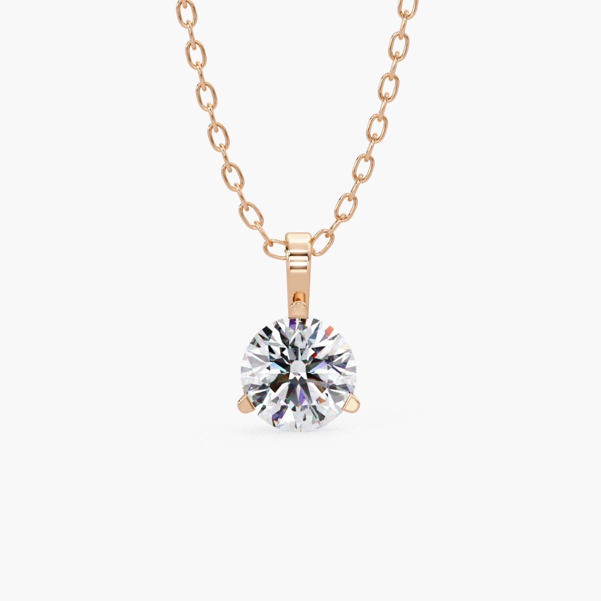 Collier solitaire avec diamants 0,50 ct. pt., pendentif avec diamants SI1 GH, chaîne de 18 pouces Unisexe en vente