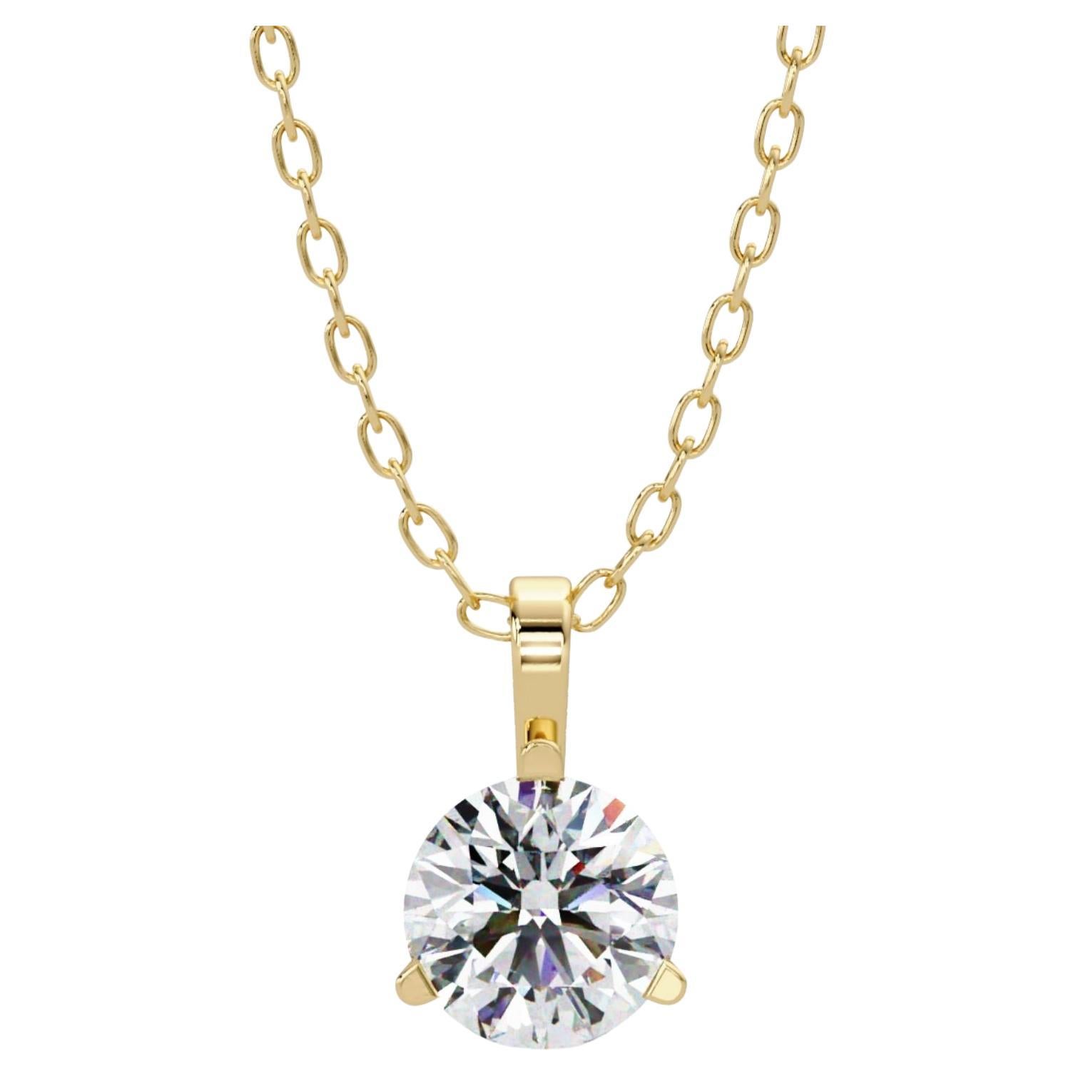 0.50 Ctw Diamond Necklace, Solitaire Pendant, SI1 GH Diamond, 18 Inch Chain