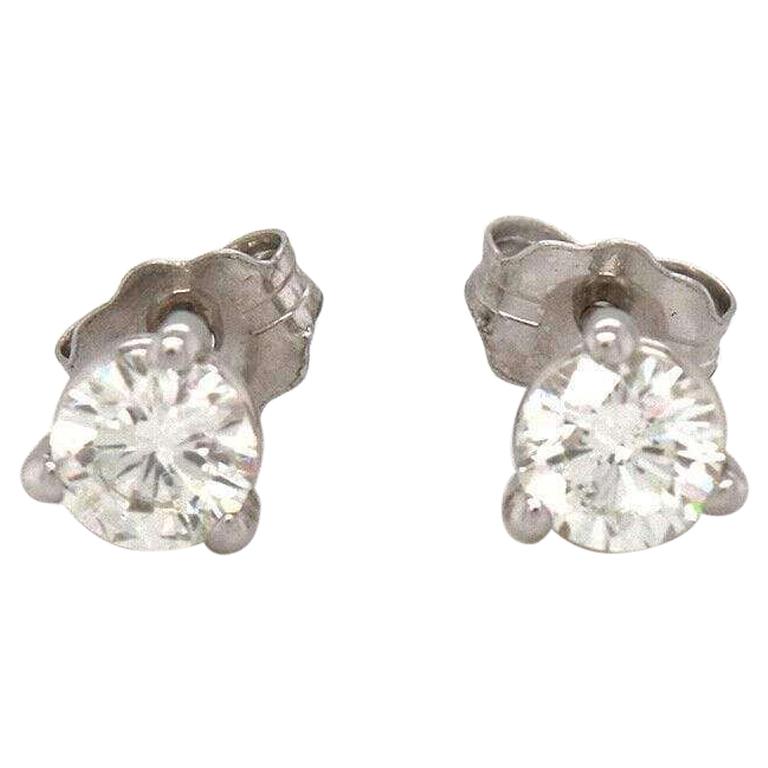 0.50 CTW Diamond Stud Earrings in 14K White Gold For Sale