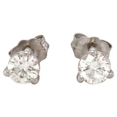 0.50 CTW Diamond Stud Earrings in 14K White Gold