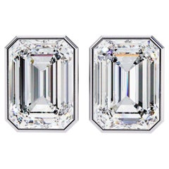 Boucles d'oreilles à clous en or 14 carats, ornées d'un diamant et d'une émeraude d'un poids total de 0,50 carat, boucles d'oreilles solitaires en SI serties en chaton