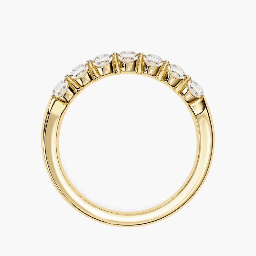 0.50 Ctw Round Cut Diamond Ring  Half Eternity Band 14K Gold For Sale 5