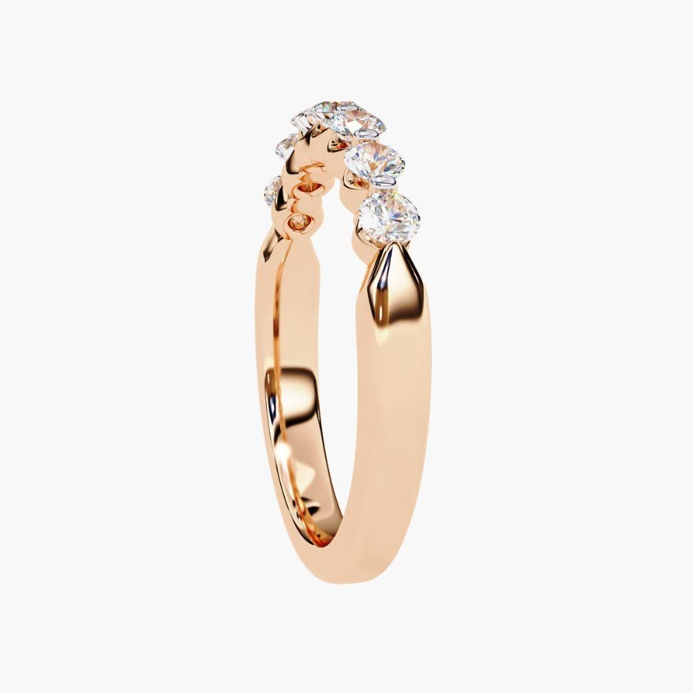 0.50 Ctw Round Cut Diamond Ring  Half Eternity Band 14K Gold For Sale 8