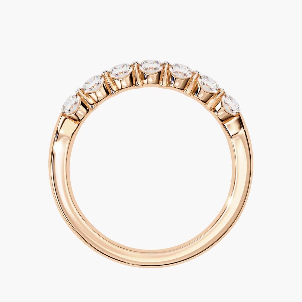 0.50 Ctw Round Cut Diamond Ring  Half Eternity Band 14K Gold For Sale 9