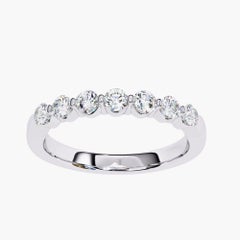 0.50 Ctw Round Cut Diamond Ring  Half Eternity Band 14K Gold