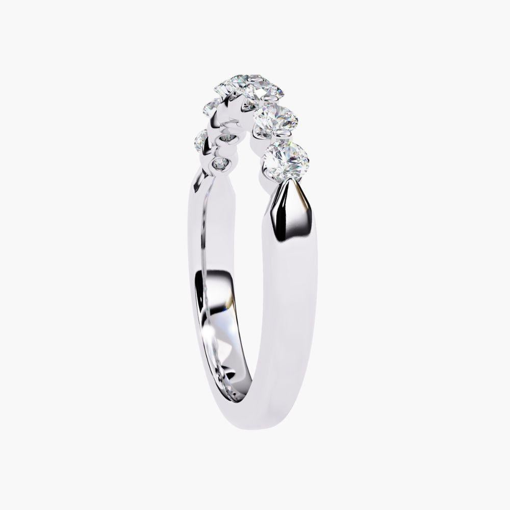 0.50 Ctw Round Cut Diamond Ring  Half Eternity Band 14K Gold In New Condition For Sale In New York, NY