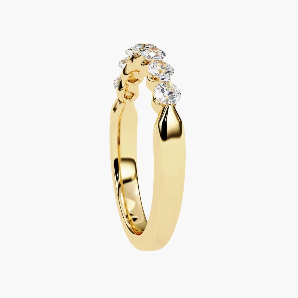 0.50 Ctw Round Cut Diamond Ring  Half Eternity Band 14K Gold For Sale 4