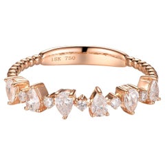 0.50 t.c.w Pear Diamonds Band Ring in 18 Karat Rose Gold