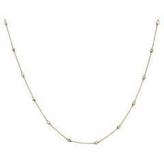 0.50Carats Diamonds Station Bezel Necklace in 14K Yellow Gold by the Yard