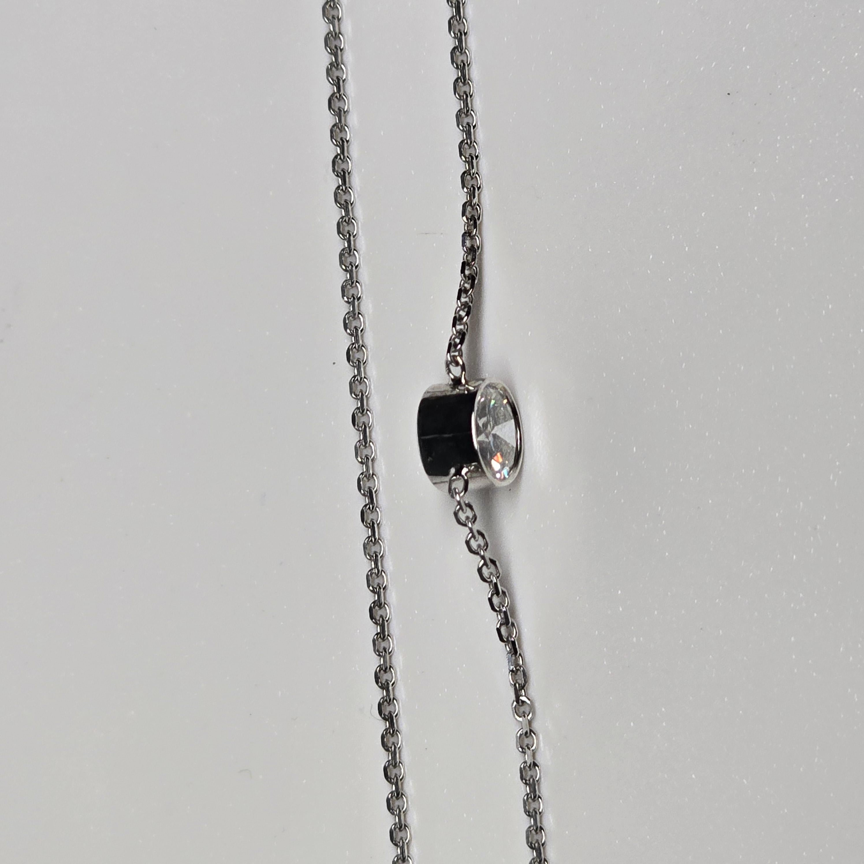0,50ct Bezel Set Diamant-Anhänger Halskette 14KT Weißgold Weihnachtsgeschenk NY im Angebot 1