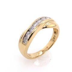 0.50ct Classic Diamond Channel Set Crossover Wedding Ring in 18ct Yellow Gold