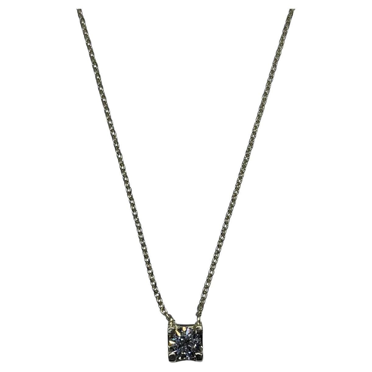 0.50ct Diamond GIA Certified Solitaire Pendant 18ct Yellow Gold 16 inches