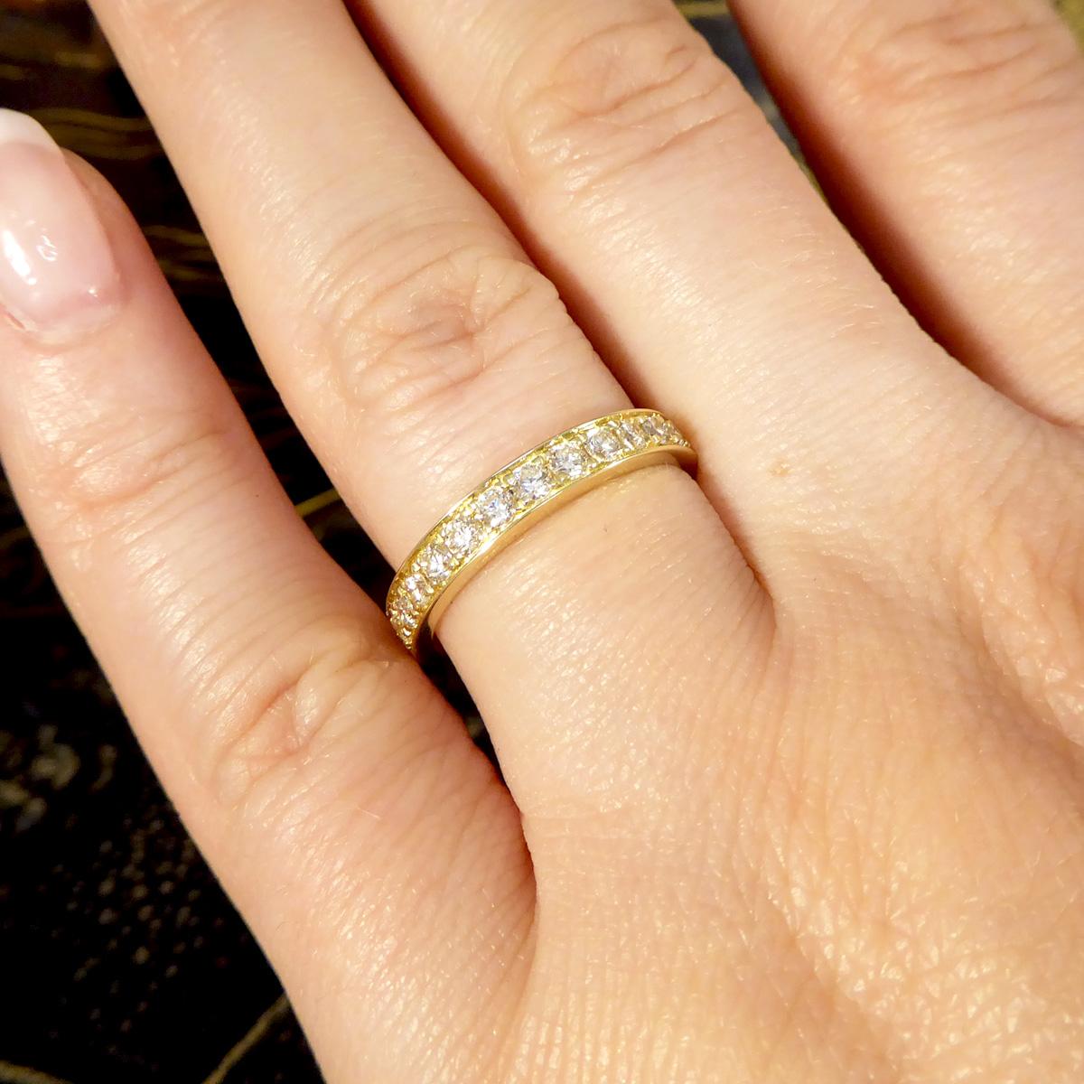 0,50 Karat Diamant Halb-Eternity-Ring aus Gelbgold mit Kanal-Krallenfassung für Damen oder Herren im Angebot