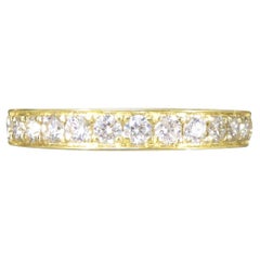 0.50ct Diamond Half Eternity Ring in Yellow Gold Channel Claw Setting