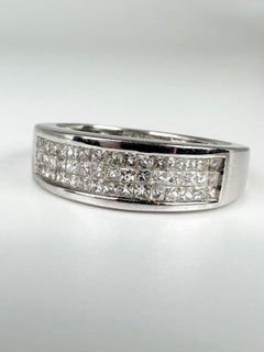 0.50ct Diamond ring wedding band 14KT invisible setting diamond ring