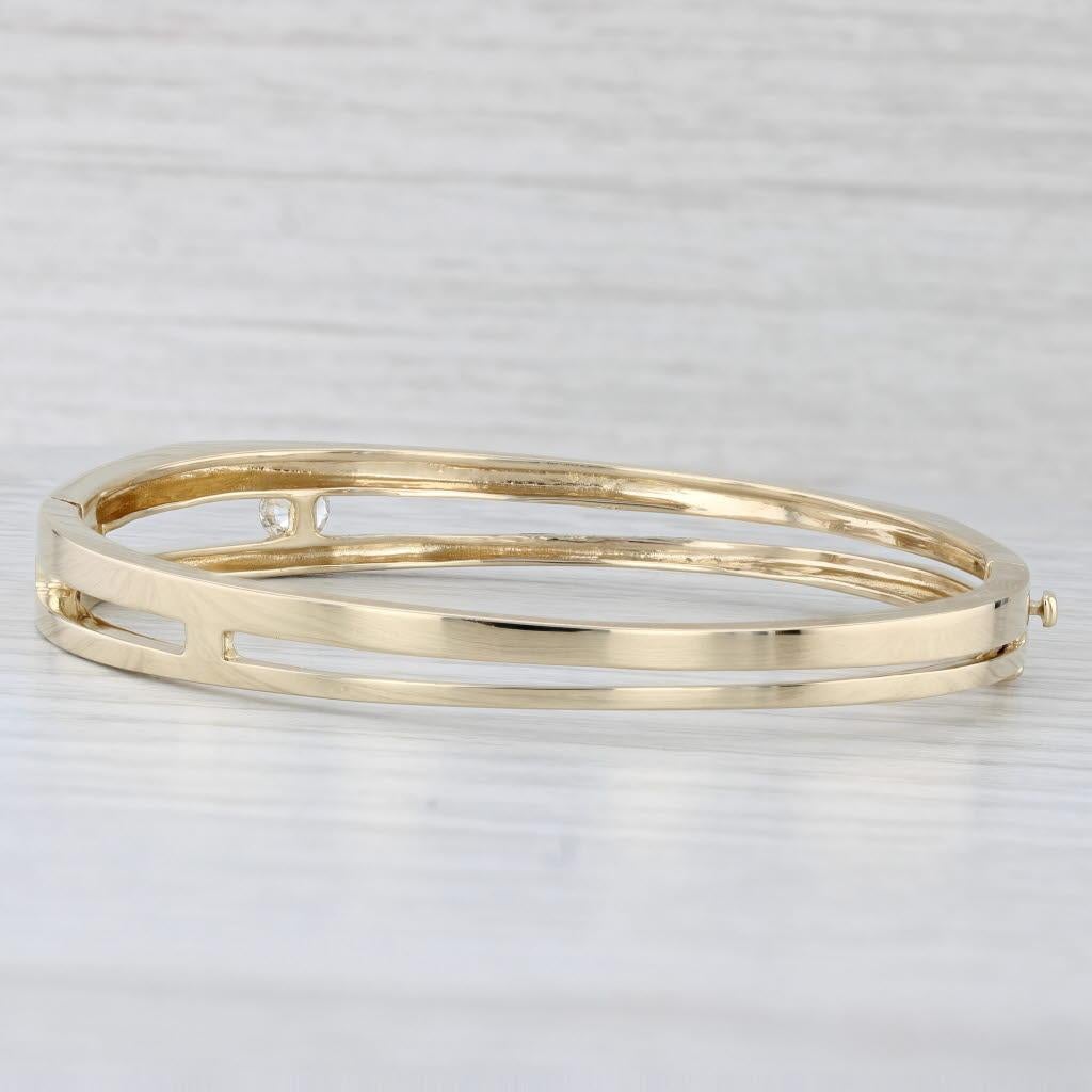 Round Cut 0.50ct Diamond Solitaire Bangle Bracelet 14k Yellow Gold 6.75