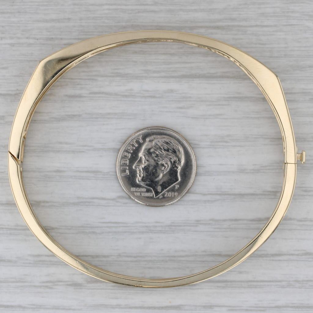 0.50ct Diamond Solitaire Bangle Bracelet 14k Yellow Gold 6.75