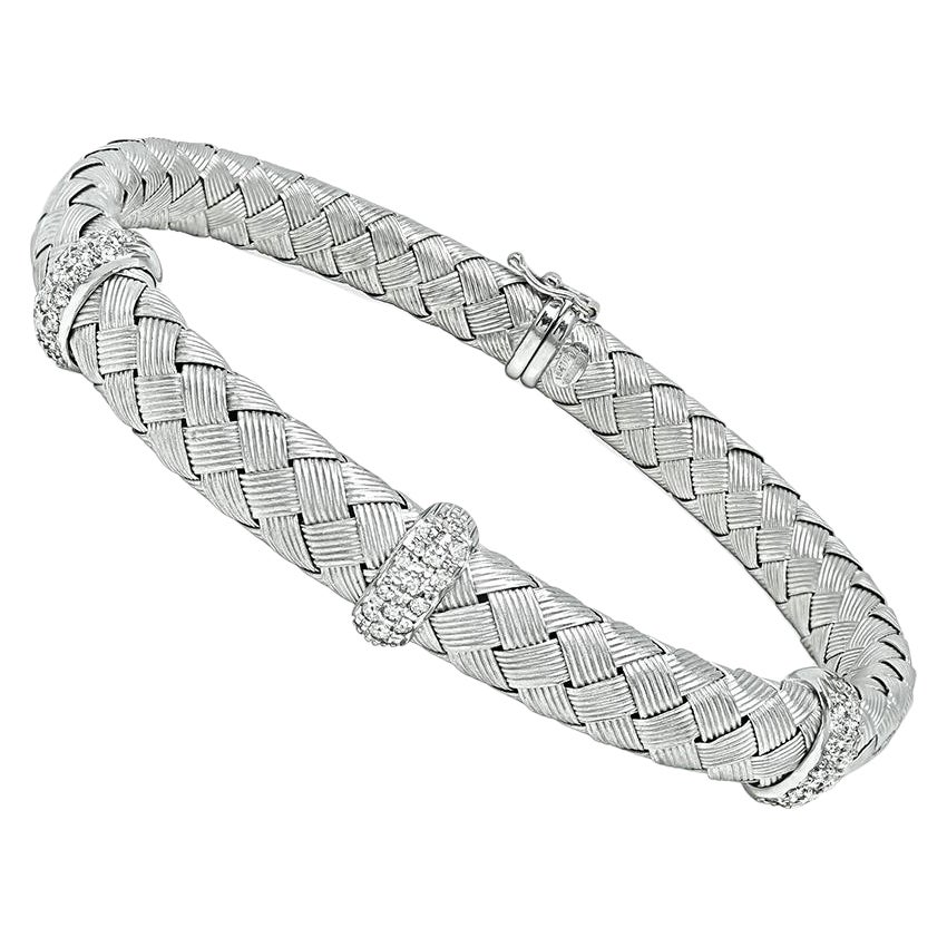 Bracciale Bangle con intreccio di diamanti da 0,50 carati