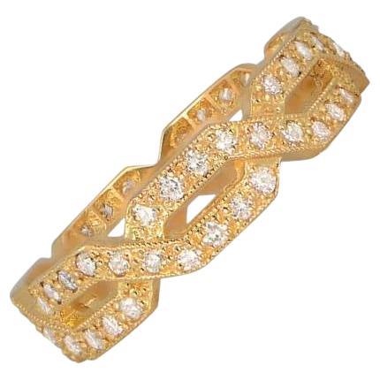 0.50ct Diamond Wedding Band, G-H Color, 18k Yellow Gold For Sale