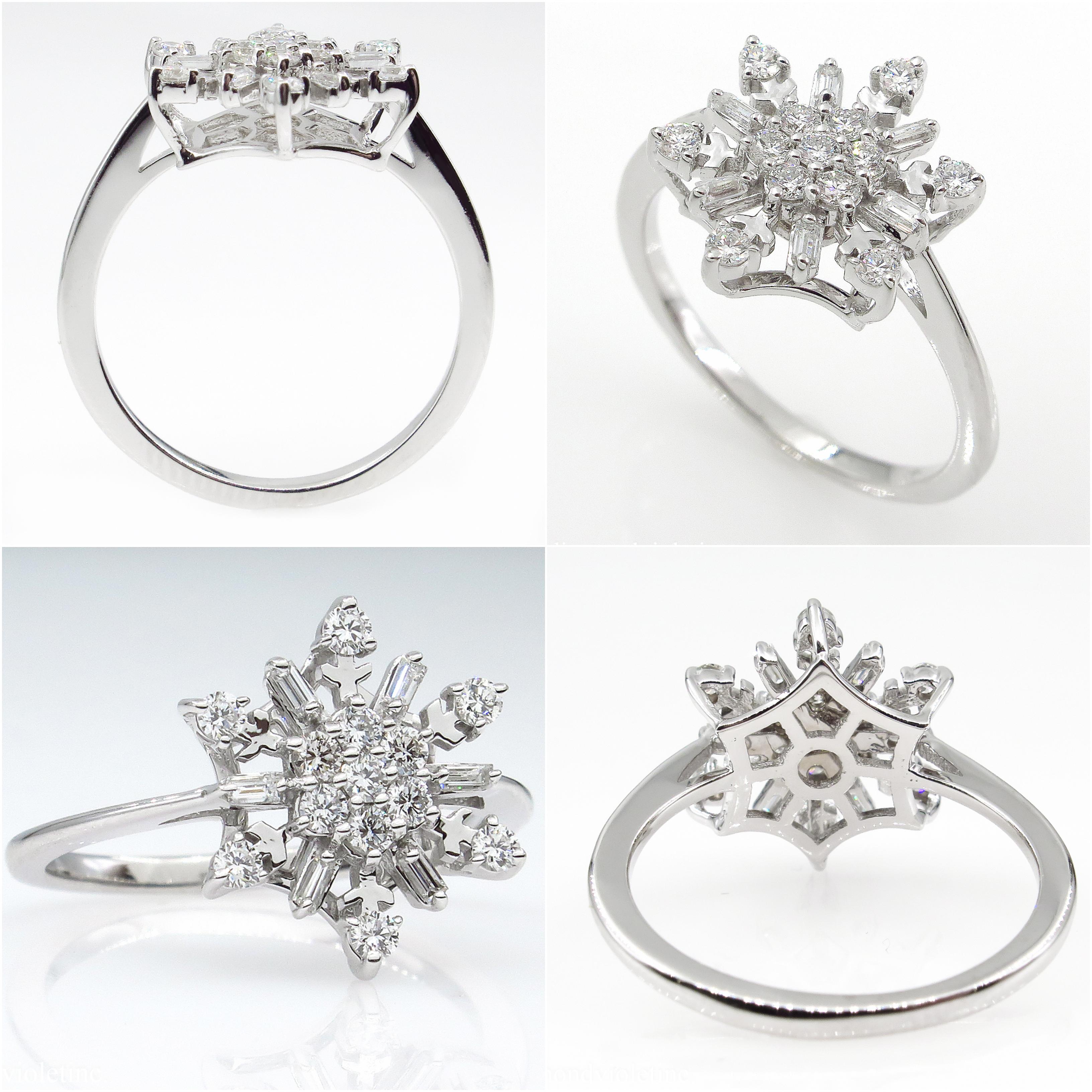 snowflake diamond ring