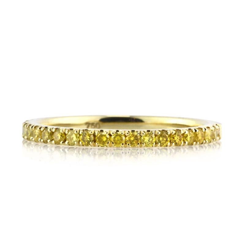 0.50ct Fancy Yellow Round Brilliant Cut Diamond Wedding Band For Sale