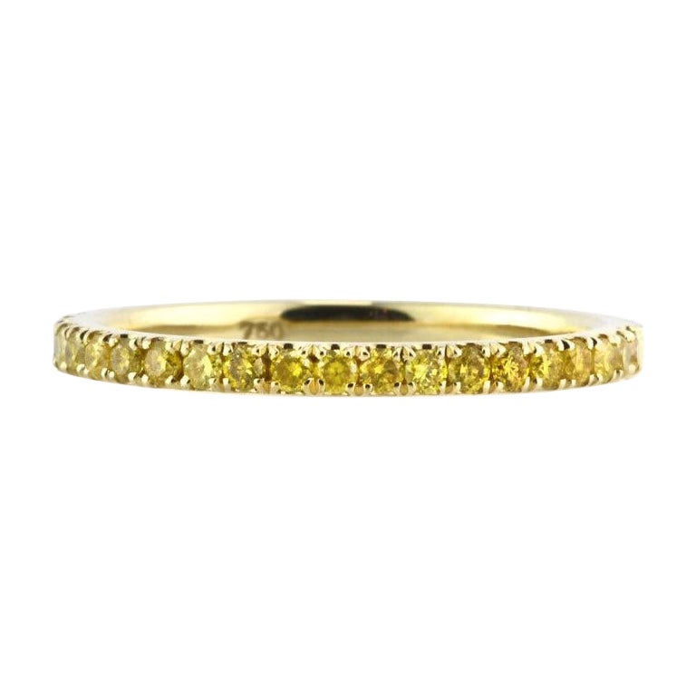 0.50ct Fancy Yellow Round Brilliant Cut Diamond Wedding Band