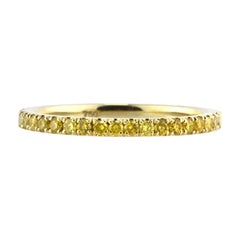 0.50ct Fancy Yellow Round Brilliant Cut Diamond Wedding Band