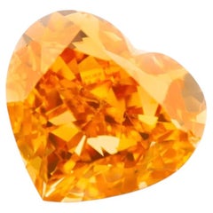 0.50ct Heart Modified Brilliant Fancy Vivid Yellow-Orange SI1 Diamond