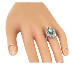 0.50ct Marquise Cut Diamond 1.00ct Diamond Platinum Ring