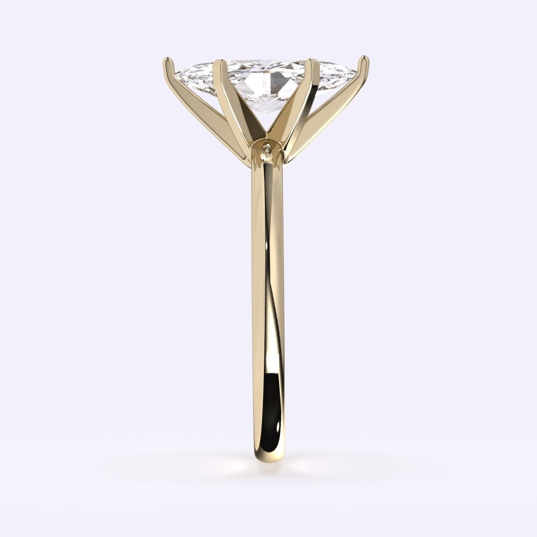 0.50CT Marquise Cut Solitär GH Farbe SI Reinheit Natürlicher Diamant Ehering im Angebot 4